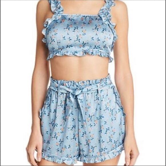 For Love and Lemons Spring Bloom Ruffle Crop Top & Shorts - Picture 2 of 11